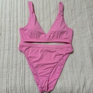 Dippin’ Daisy’s High Waisted Pink Bikini Set